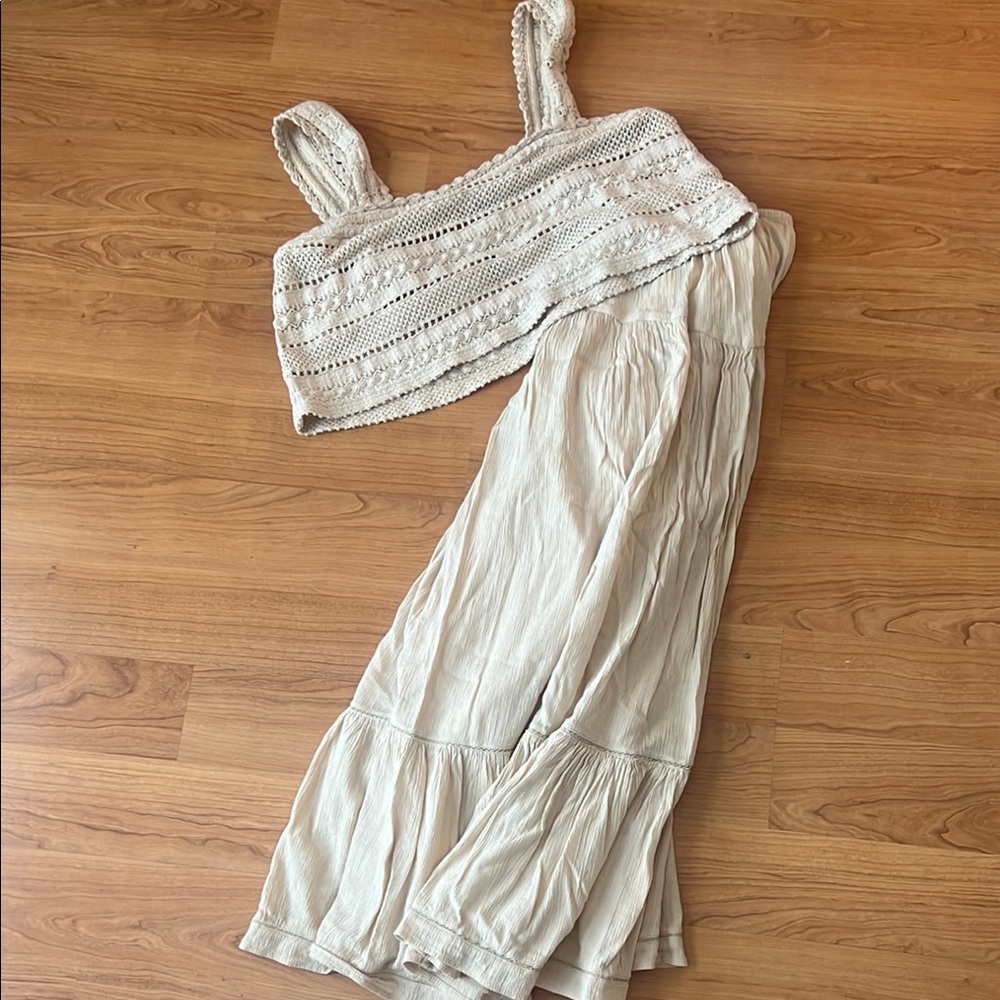 American Eagle Outfitters Cream Maxi Skirt